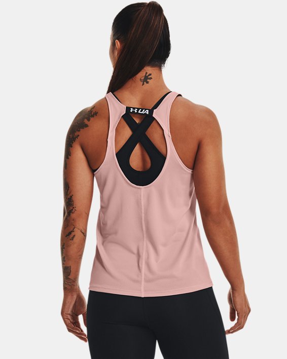 Women's UA Fly-By Tank, Pink, pdpMainDesktop image number 1